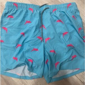 Pink dolphin men’s XL bathing suit